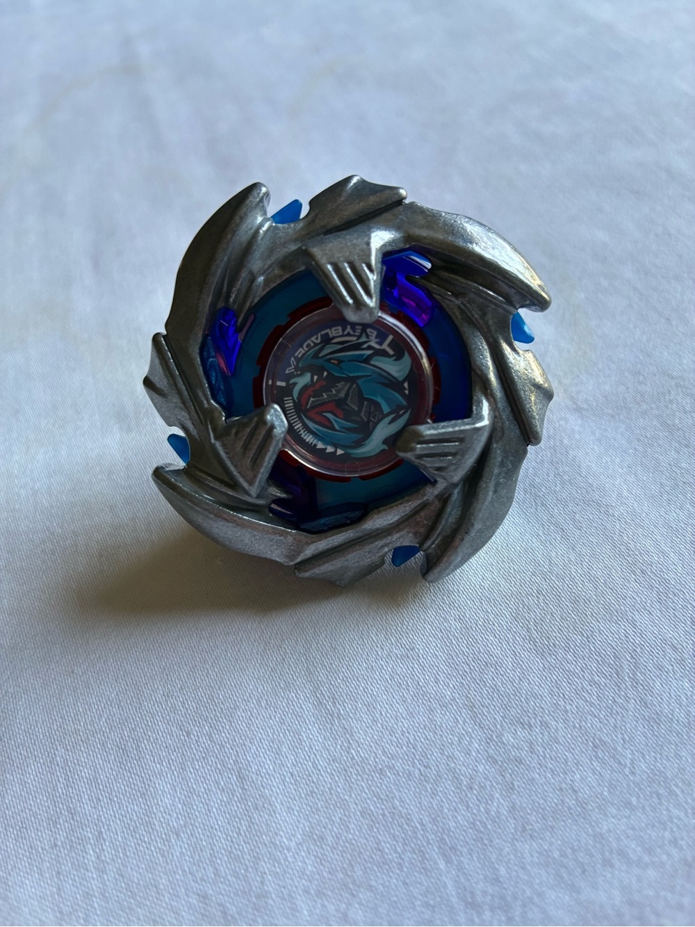 Blue and Silver Spinning Top Battle Toy - Kids Toy